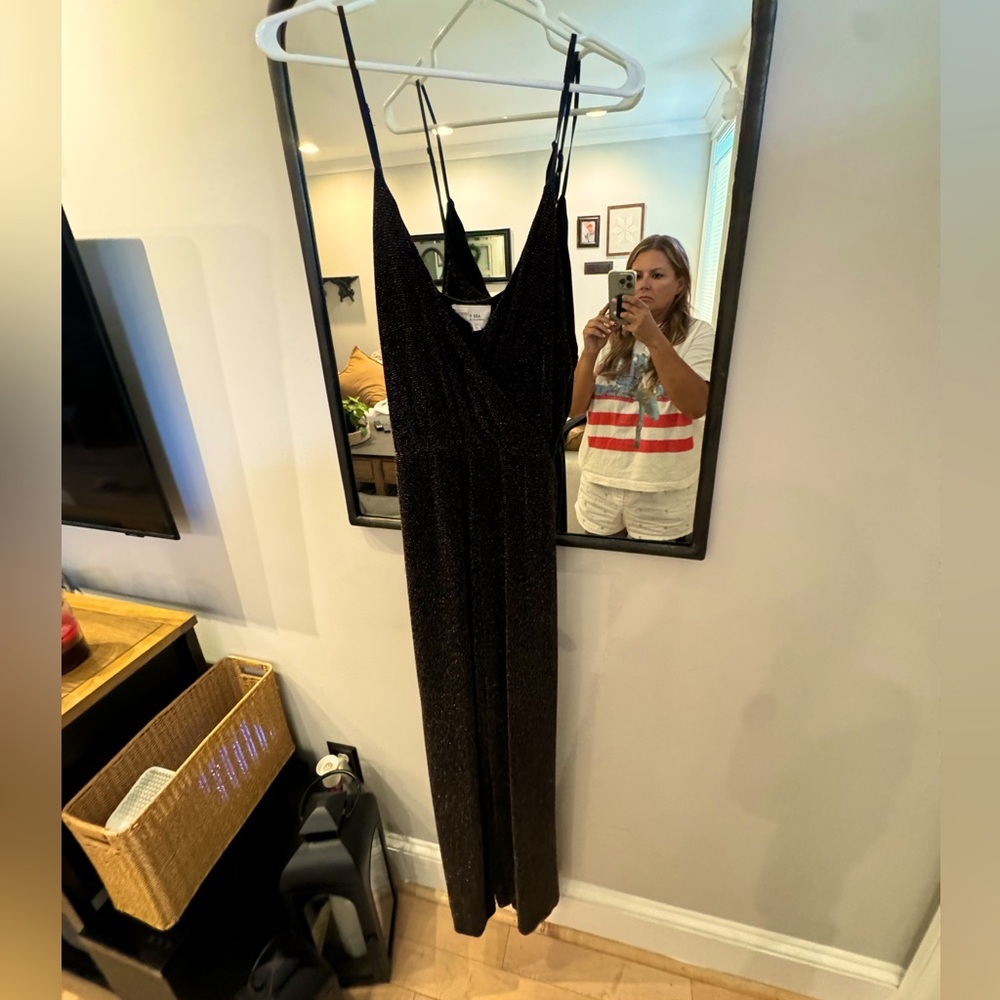 If by sea large black glitter jumpsuit size L